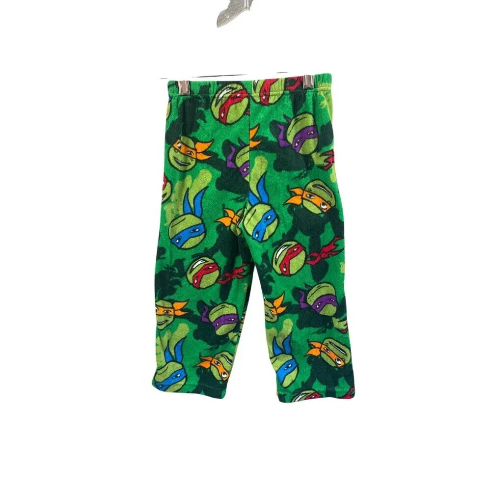 Teenage Mutant Ninja‎ Turtles TMNT Fleece Pants XS (4) Green Pajama Sleepwear